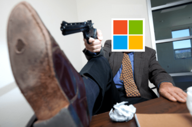 Microsoft disparandose en el pie