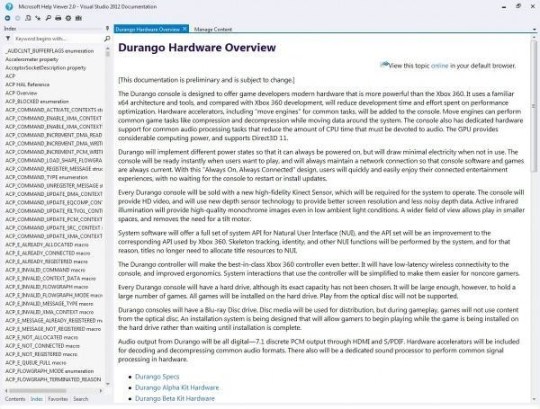 Documentacion - Durango XDK (Xbox Development Kit)