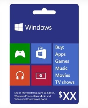 Ejemplo nueva tarjeta de Microsoft Points