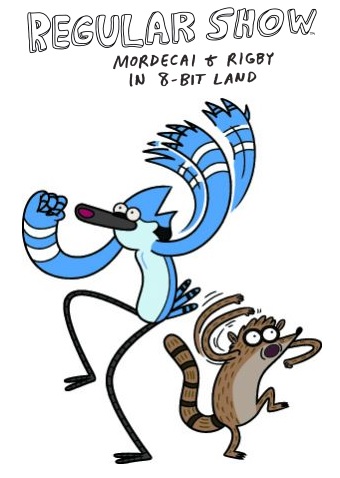 Regular Show Mordecai and Rigby In 8-Bit Land