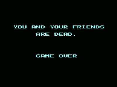 Friday the 13th (NES)- Pantalla de Game Over