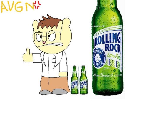 Angry Video Game Nerd - Rolling Rock Beer (Fan Art)