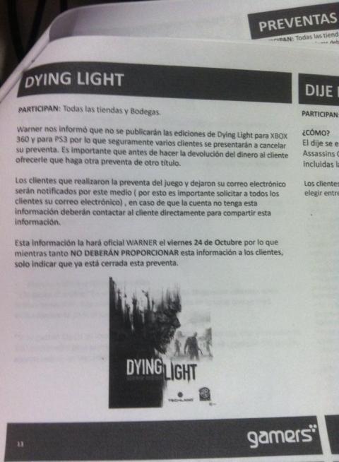 Dying Light cancelado para PS3 y Xbox 360