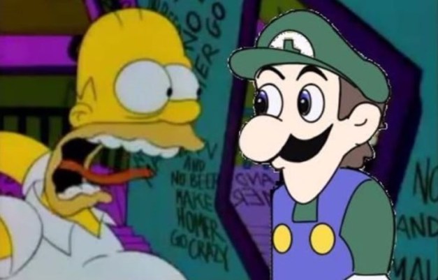 Homero Simpson y Luigi